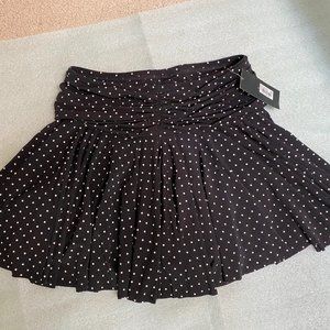 BCBG Polka Dot Polyester Black Skirt Size M